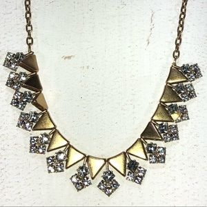 J. Crew Gold and Crystal Statement Necklace